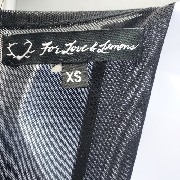For Love & Lemons Lulu Mesh Skater Dress Women XS Mini Sleeveless Back Zip Black - Picture 8 of 12